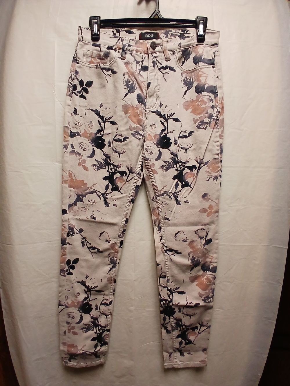 BDG Women's Taupe Floral Skinny Jeans